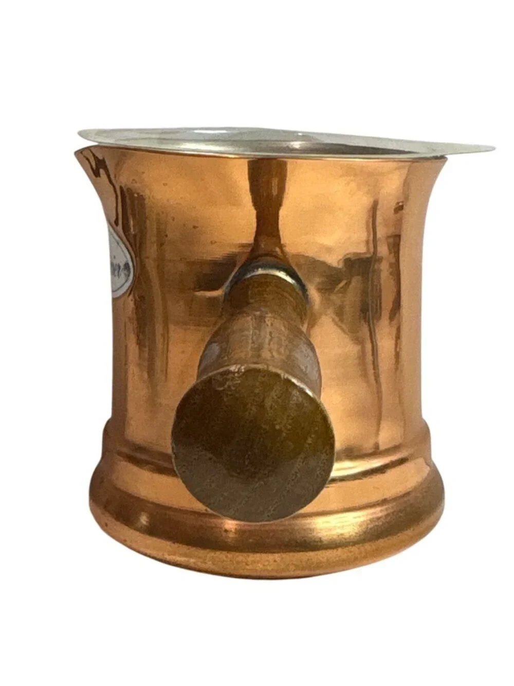Le Saucier Copper Sauce Pot With Wooden Handle & Removable Liner Classic Design